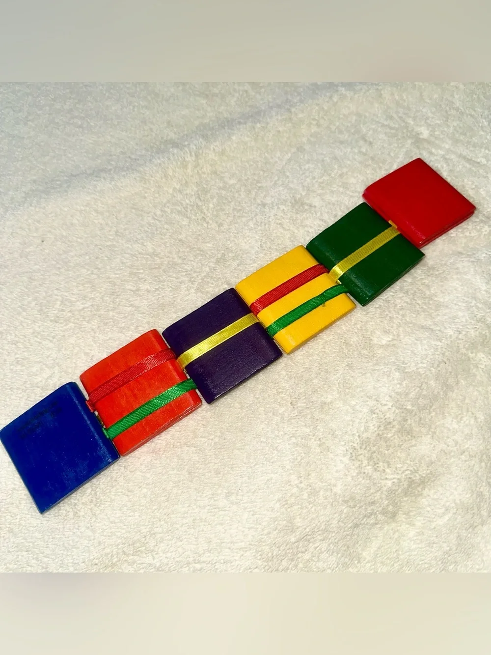 Wooden Jacobs Ladder Toy Rainbow Retro Vintage Kinetic Illusion Fidget Blocks